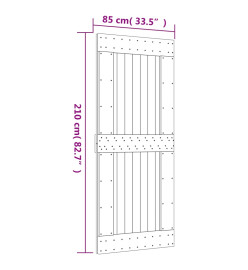 Porte coulissante et kit de quincaillerie 85x210 cm pin massif