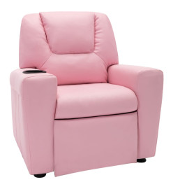 Fauteuil inclinable enfants Similicuir Rose