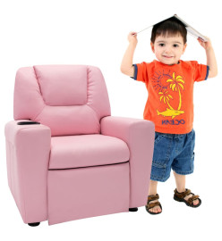 Fauteuil inclinable enfants Similicuir Rose