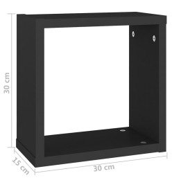 Étagères cube murales 4 pcs Noir 30x15x30 cm