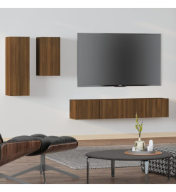 Ensemble de meubles TV 4 pcs Chêne marron Bois d'ingénierie