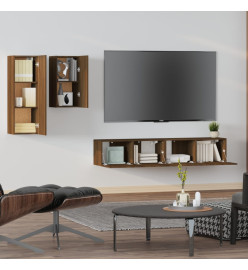 Ensemble de meubles TV 4 pcs Chêne marron Bois d'ingénierie