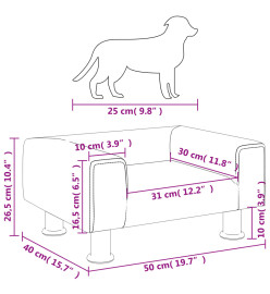 Lit pour chien gris clair 50x40x26,5 cm velours