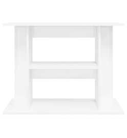 Support d'aquarium blanc brillant 80x35x60 cm bois d'ingénierie