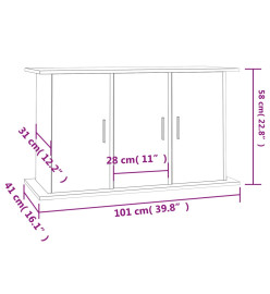 Support d'aquarium blanc brillant 101x41x58cm bois d'ingénierie