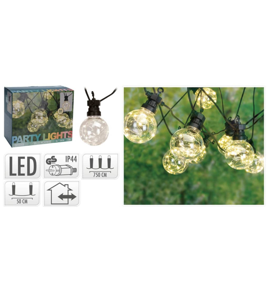 ProGarden Ensemble d'éclairage à LED de fête de jardin 50 micro LED