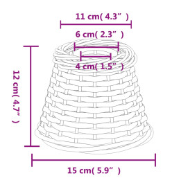 Abat-jour blanc Ø15x12 cm osier
