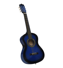 Guitare classique avec sac de débutants et enfants Bleu 1/2 34"