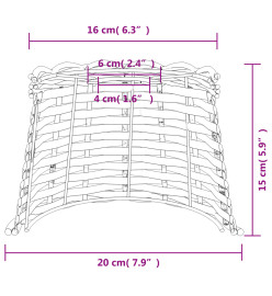 Abat-jour marron Ø20x15 cm osier