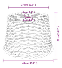 Abat-jour de plafonnier marron Ø40x26 cm osier