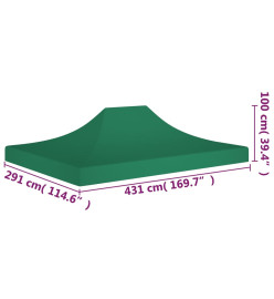 Toit de tente de réception 4,5x3 m Vert 270 g/m²