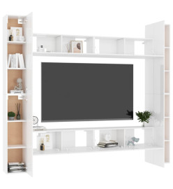 Ensemble de meubles TV 8 pcs Blanc brillant Aggloméré