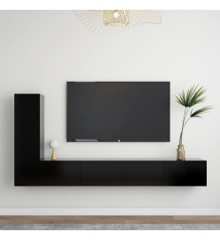 Ensemble de meuble TV 3 pcs Noir Aggloméré