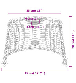 Abat-jour marron Ø45x28 cm osier