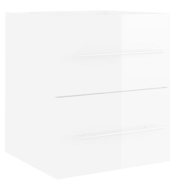 Armoire d'évier Blanc brillant 41x38,5x48 cm Aggloméré