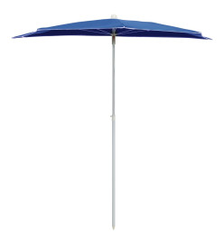 Demi-parasol de jardin avec mât 180x90 cm Bleu azuré