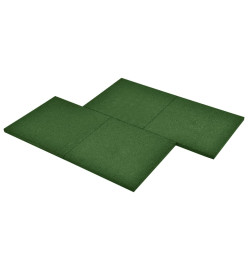 Carreaux de protection antichoc 6pcs Caoutchouc 50x50x3cm Vert