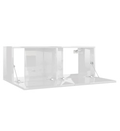 Ensemble de meubles TV 3 pcs Blanc brillant Aggloméré