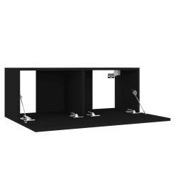 Ensemble de meubles TV 3 pcs Noir Aggloméré