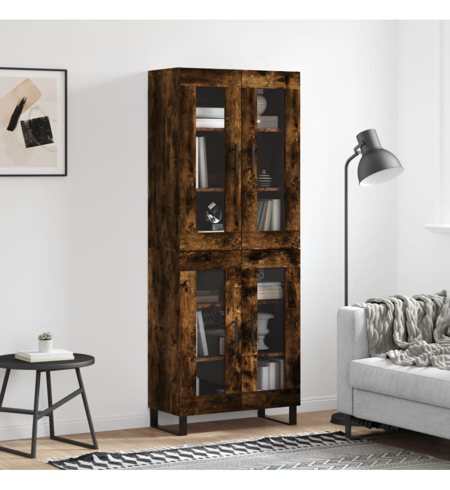 Buffet haut Chêne fumé 69,5x34x180 cm Bois d'ingénierie Buffet haut Chêne fumé 69,5x34x180 cm Bois d'ingénierie