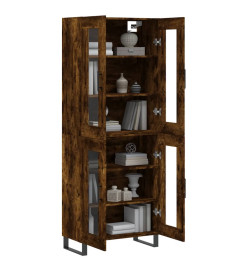 Buffet haut Chêne fumé 69,5x34x180 cm Bois d'ingénierie