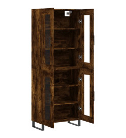Buffet haut Chêne fumé 69,5x34x180 cm Bois d'ingénierie