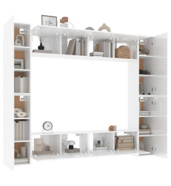 Ensemble de meubles TV 8 pcs Blanc brillant Bois d'ingénierie