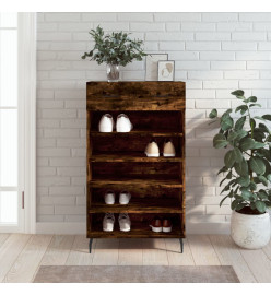 Armoire à chaussures chêne fumé 60x35x105 cm bois d'ingénierie