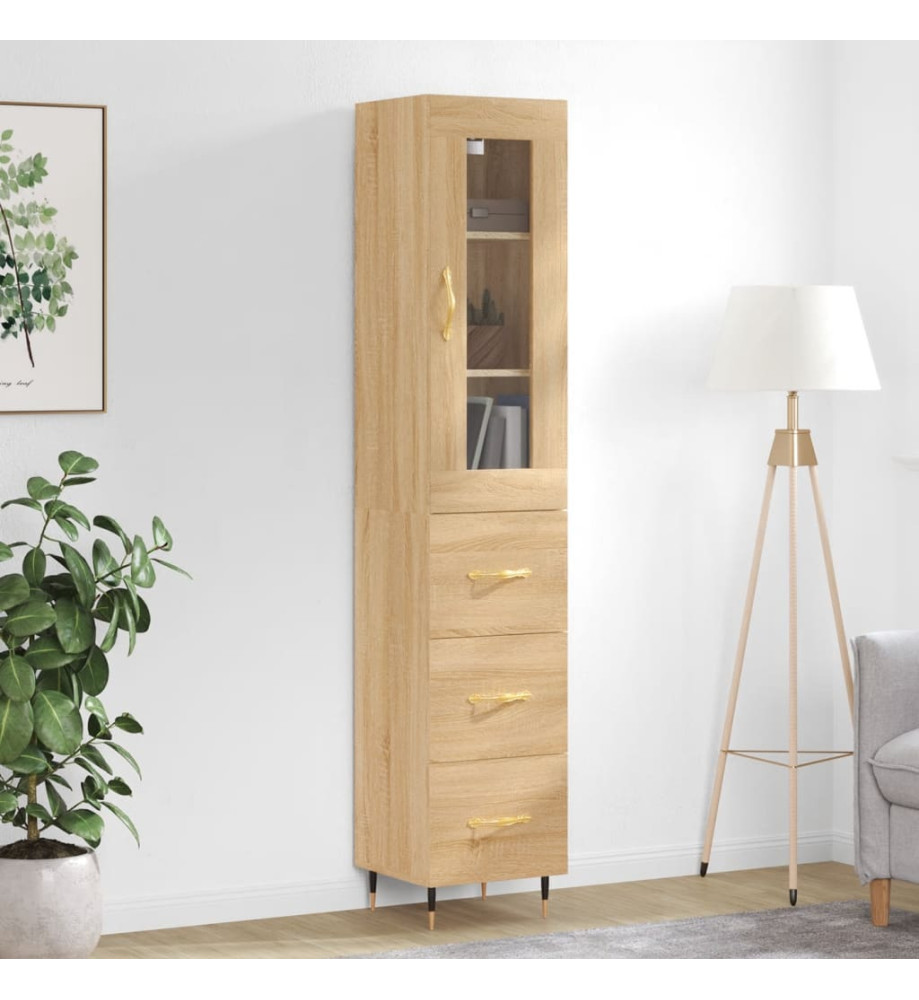 Buffet haut Chêne sonoma 34,5x34x180 cm Bois d'ingénierie Buffet haut Chêne sonoma 34,5x34x180 cm Bois d'ingénierie
