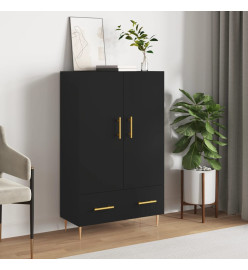 Buffet haut noir 69,5x31x115 cm bois d'ingénierie