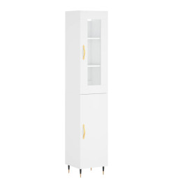 Buffet haut Blanc 34,5x34x180 cm Bois d'ingénierie