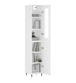 Buffet haut Blanc 34,5x34x180 cm Bois d'ingénierie