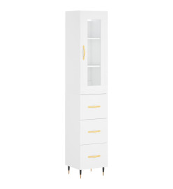 Buffet haut Blanc 34,5x34x180 cm Bois d'ingénierie
