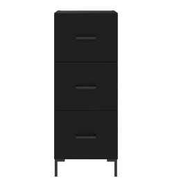 Buffet haut Noir 34,5x34x180 cm Bois d'ingénierie
