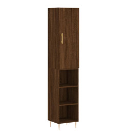 Buffet haut Chêne marron 34,5x34x180 cm Bois d'ingénierie