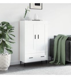 Buffet haut blanc brillant 69,5x31x115 cm bois d'ingénierie