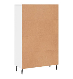 Buffet haut blanc brillant 69,5x31x115 cm bois d'ingénierie