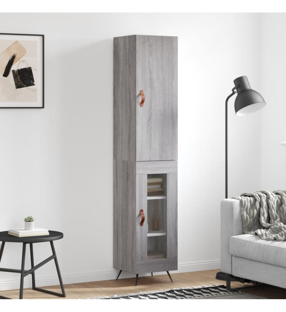 Buffet haut Sonoma gris 34,5x34x180 cm Bois d'ingénierie Buffet haut Sonoma gris 34,5x34x180 cm Bois d'ingénierie