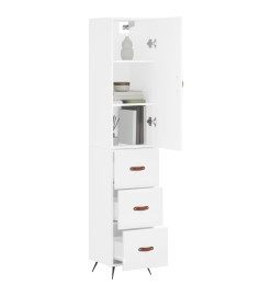 Buffet haut Blanc 34,5x34x180 cm Bois d'ingénierie