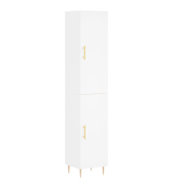 Buffet haut Blanc 34,5x34x180 cm Bois d'ingénierie