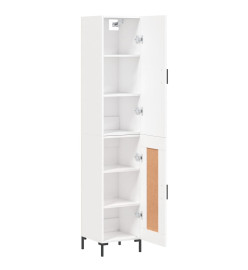 Buffet haut Blanc 34,5x34x180 cm Bois d'ingénierie