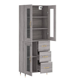 Buffet haut Sonoma gris 69,5x34x180 cm Bois d'ingénierie