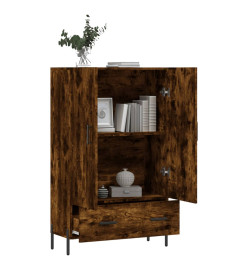 Buffet haut chêne fumé 69,5x31x115 cm bois d'ingénierie
