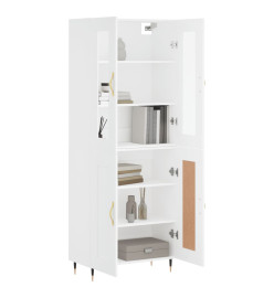 Buffet haut Blanc 69,5x34x180 cm Bois d'ingénierie