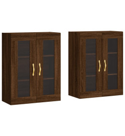 Armoires murales 2 pcs chêne marron bois d'ingénierie