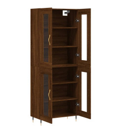 Buffet haut Chêne marron 69,5x34x180 cm Bois d'ingénierie