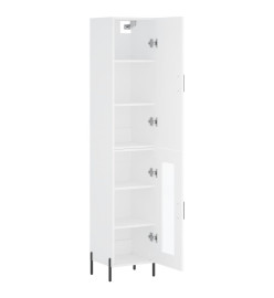 Buffet haut Blanc 34,5x34x180 cm Bois d'ingénierie