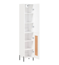 Buffet haut Blanc 34,5x34x180 cm Bois d'ingénierie