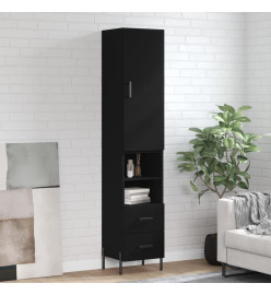 Buffet haut Noir 34,5x34x180 cm Bois d'ingénierie