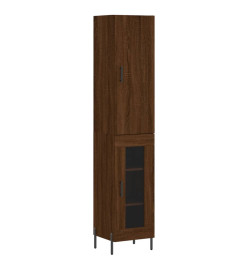 Buffet haut Chêne marron 34,5x34x180 cm Bois d'ingénierie